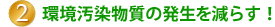 2.環境汚染物質の発生を減らす！